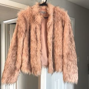 Pink/salmon fur jacket (Fashion Nova)